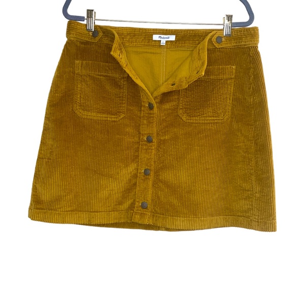 Madewell Corduroy A-Line Button Front Mini Skirt - Picture 4 of 9